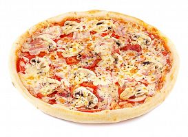 Пицца с беконом и грибами фото 